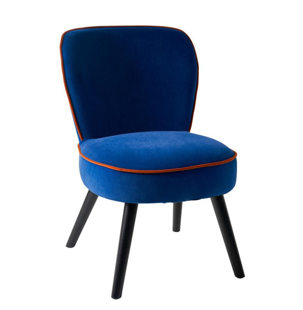 Poltroncina blu bordo arancio