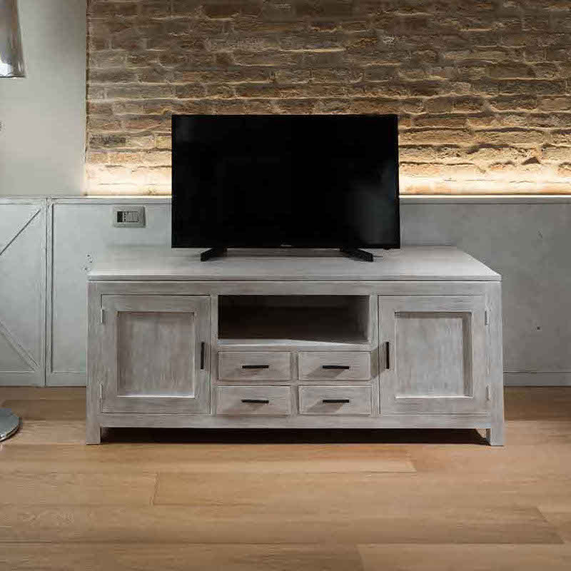 Porta tv legno teak sbiancato