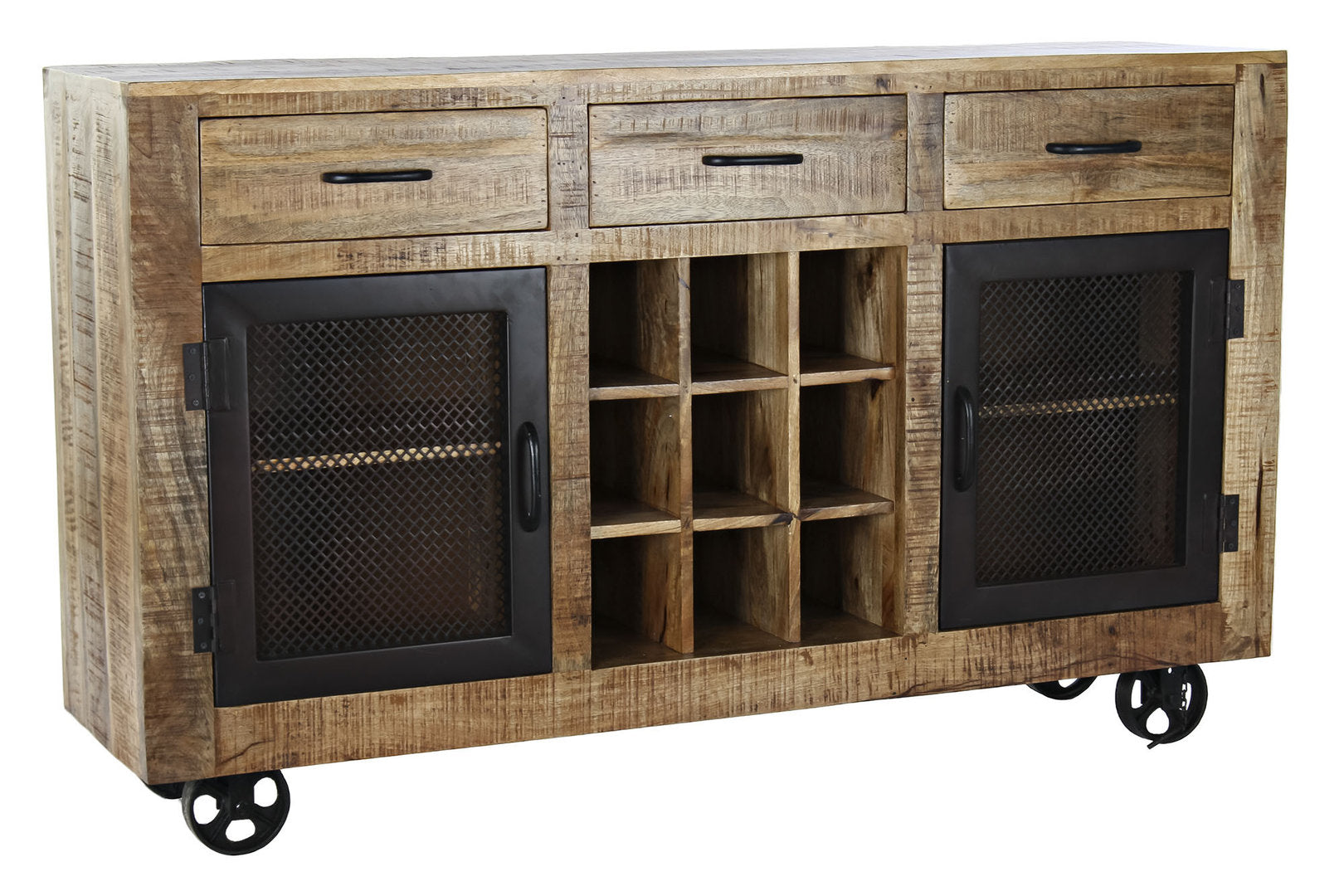 Buffet portabottiglie industrial ruote