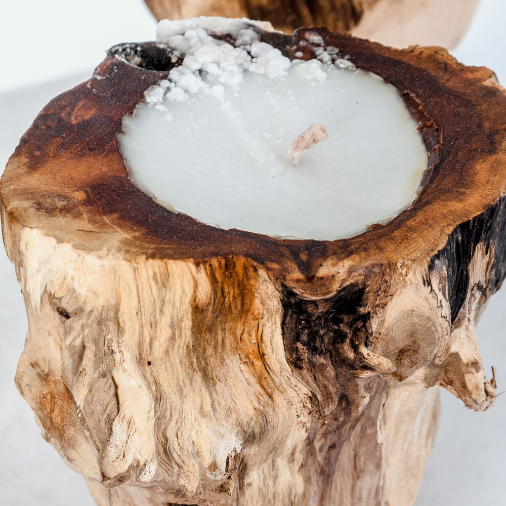 Set 3 portacandele etnici teak