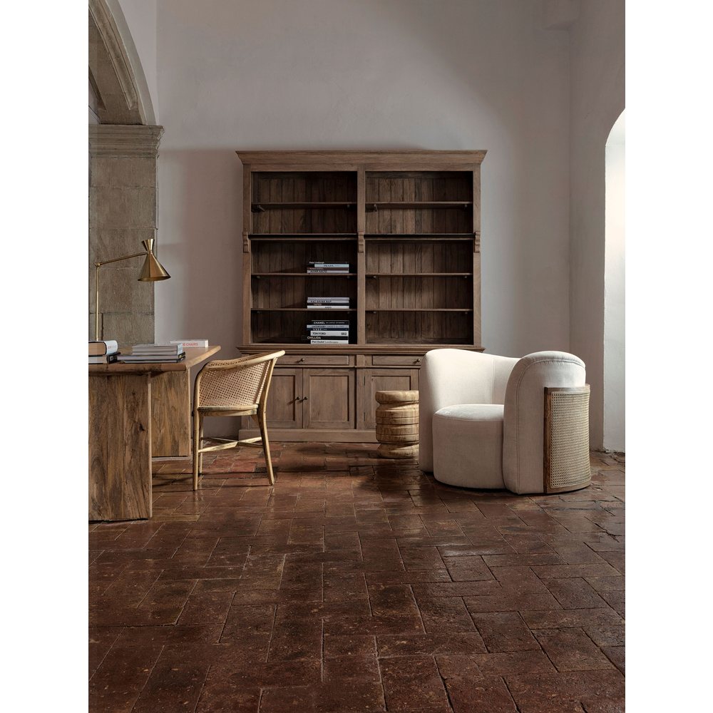 Pouff panca base legno teak