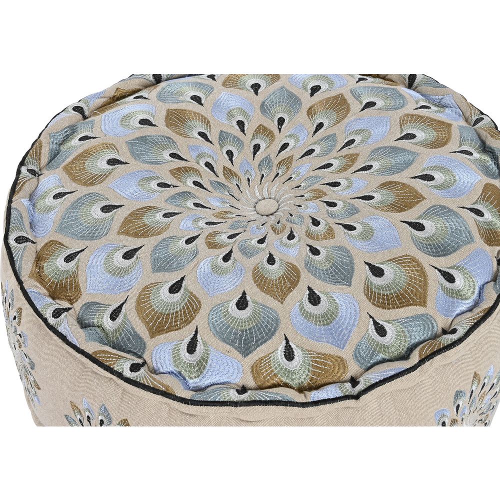 Cuscino pouff rotondo ricamato