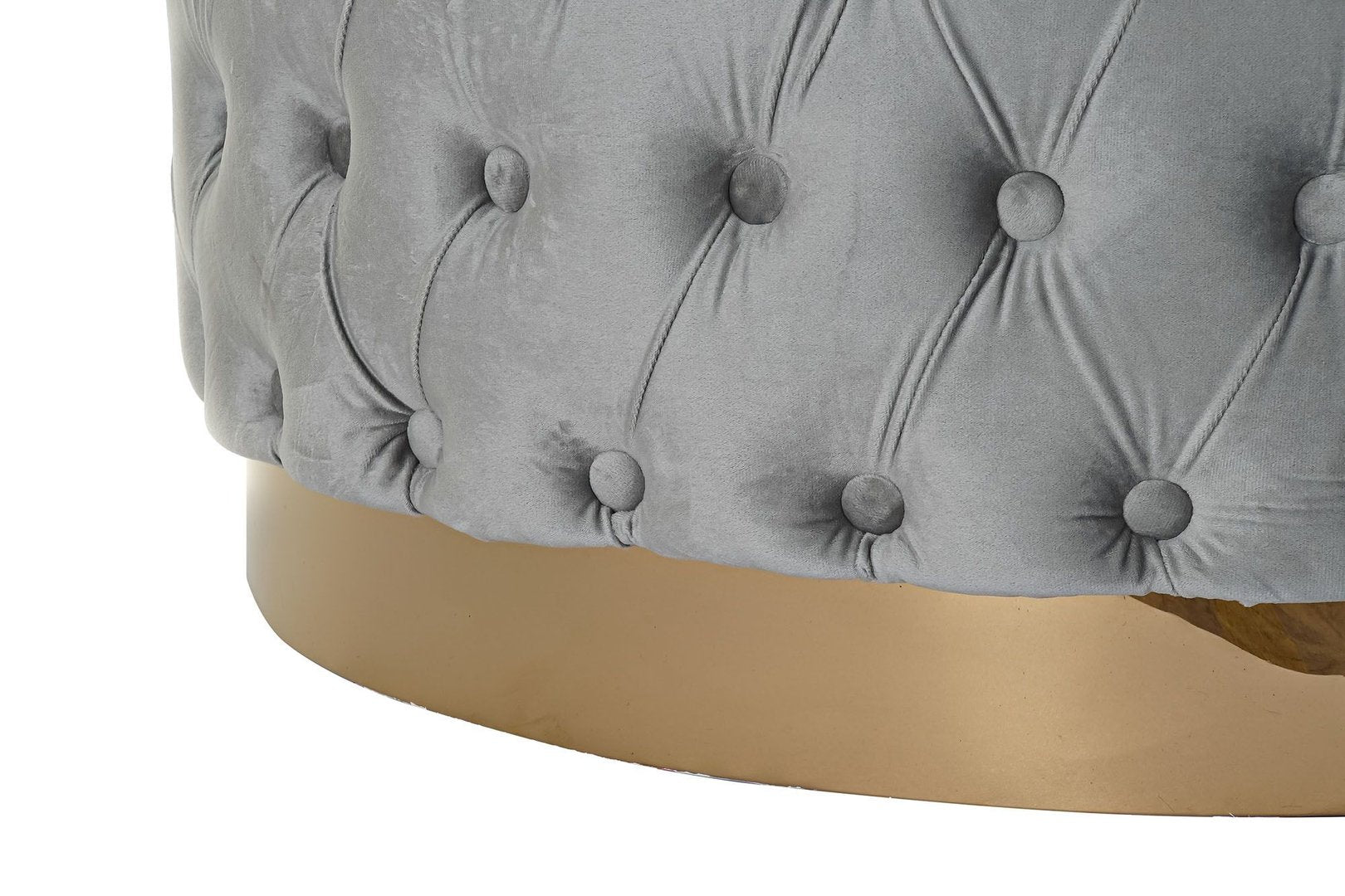 Pouff rotondo glam grigio