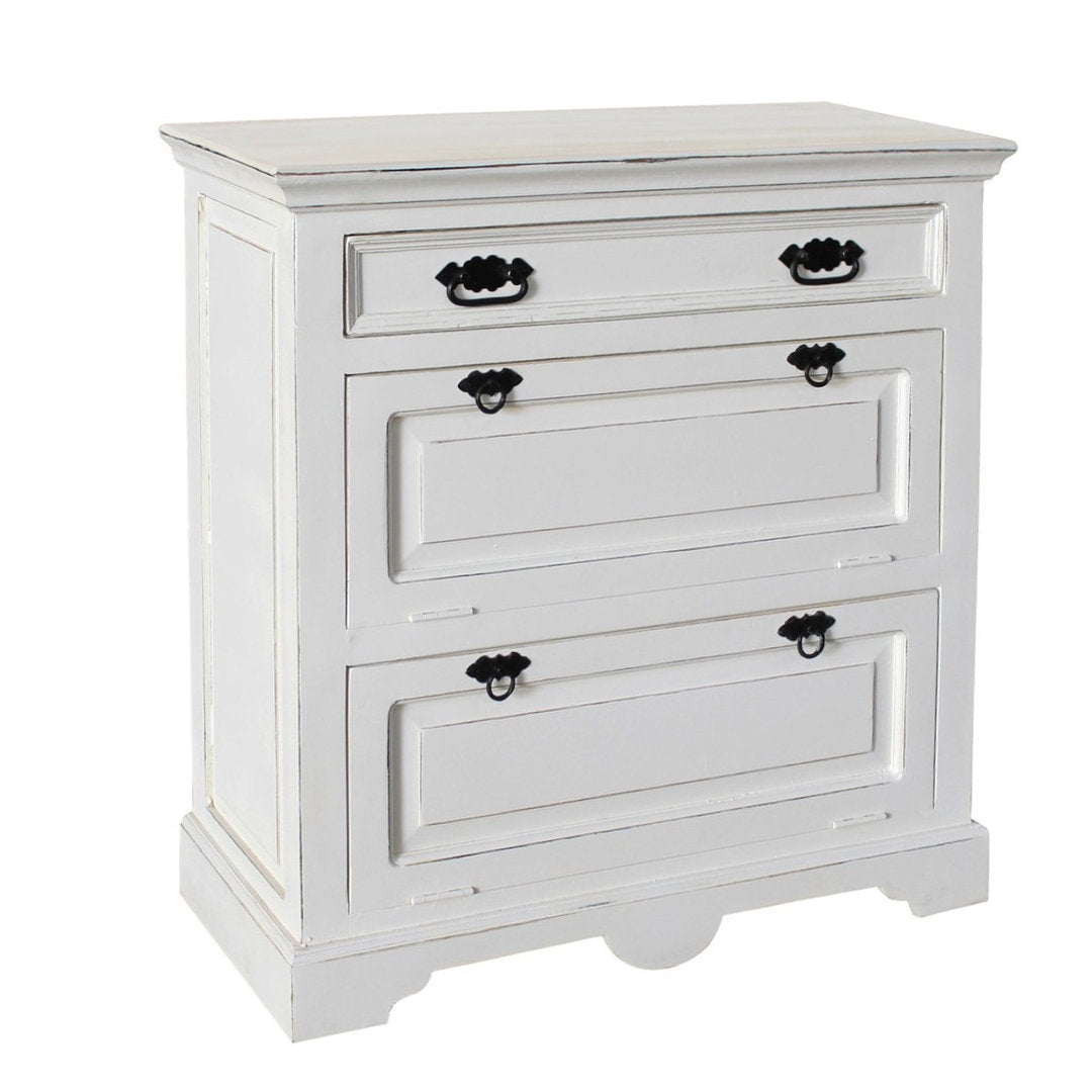 Scarpiera bianca shabby chic