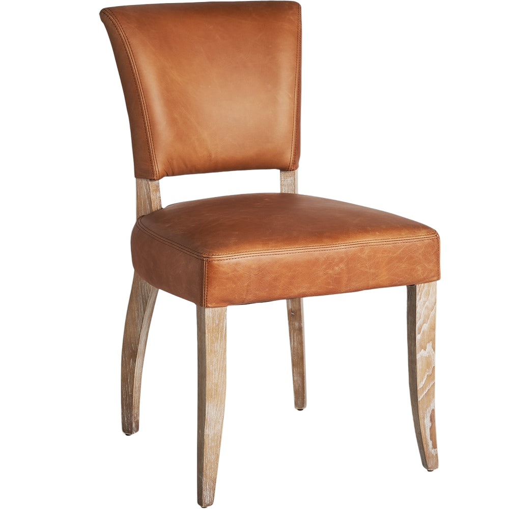 Sedia vintage pelle marrone betulla lusso