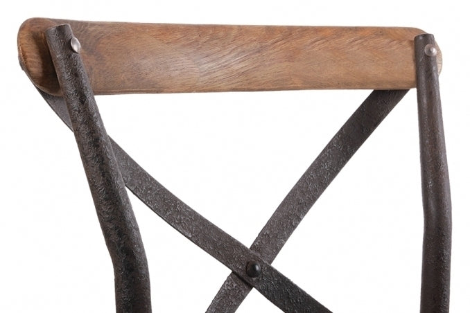 Sedia cross legno e ferro