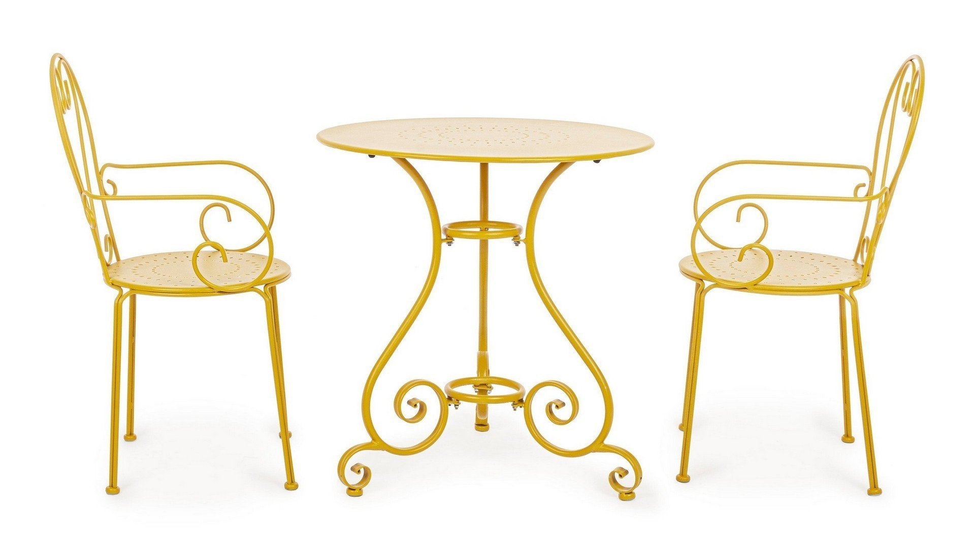 Sedia ferro battuto gialla giardino