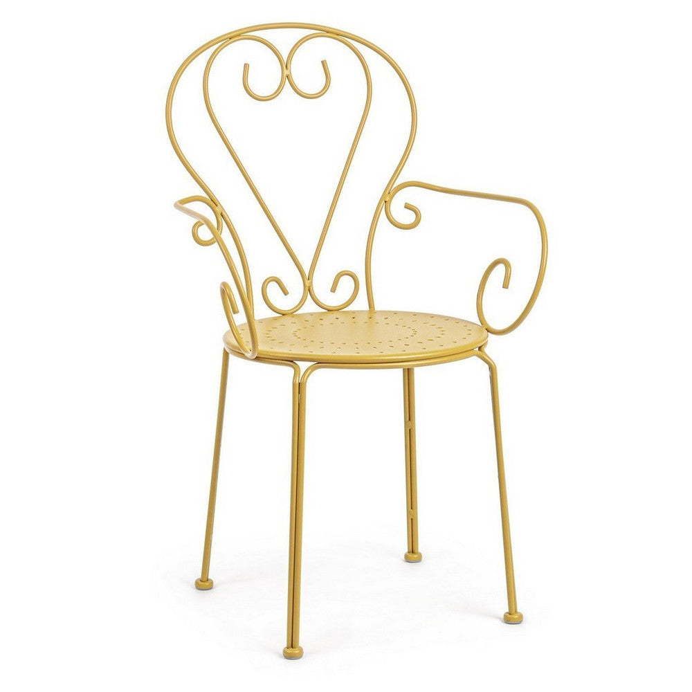 Sedia ferro battuto gialla giardino