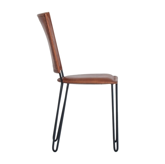 Sedia industrial vintage in cuoio