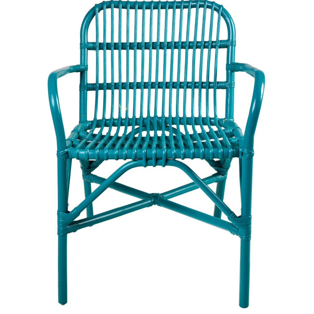 Seduta in rattan turchese per arredi naturali e luminosi