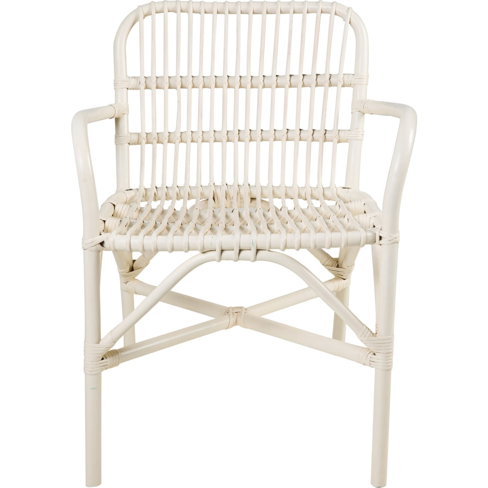 Poltrona in rattan bianco stile country