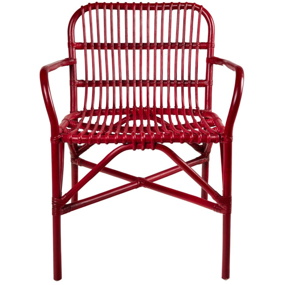 Seduta in rattan rossa decorativa per ambienti eleganti