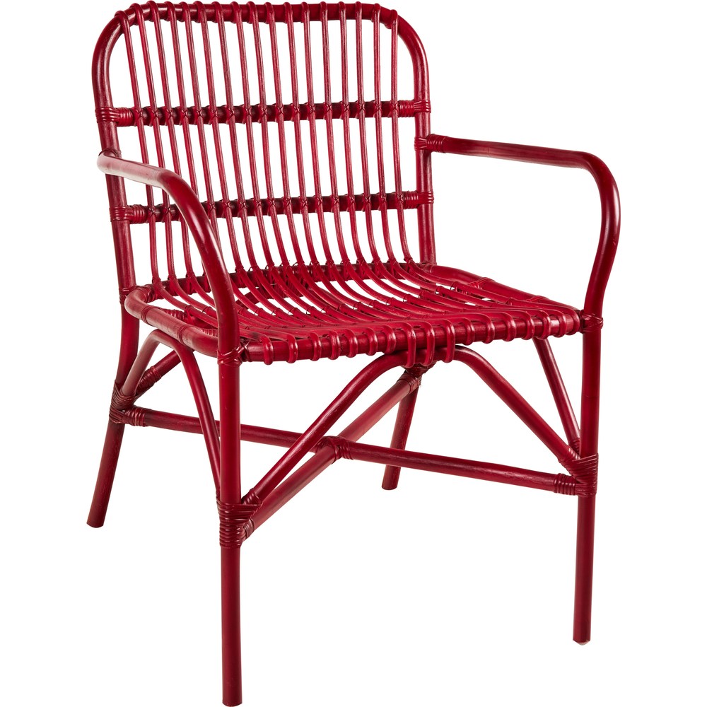 Poltrona rattan naturale rossa
