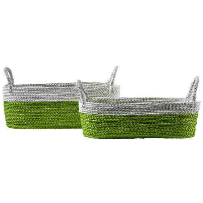 Set 2 cesti verdi con manico