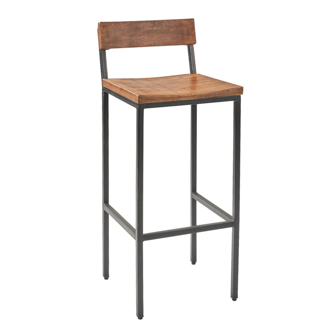 Sgabello industrial con schienale