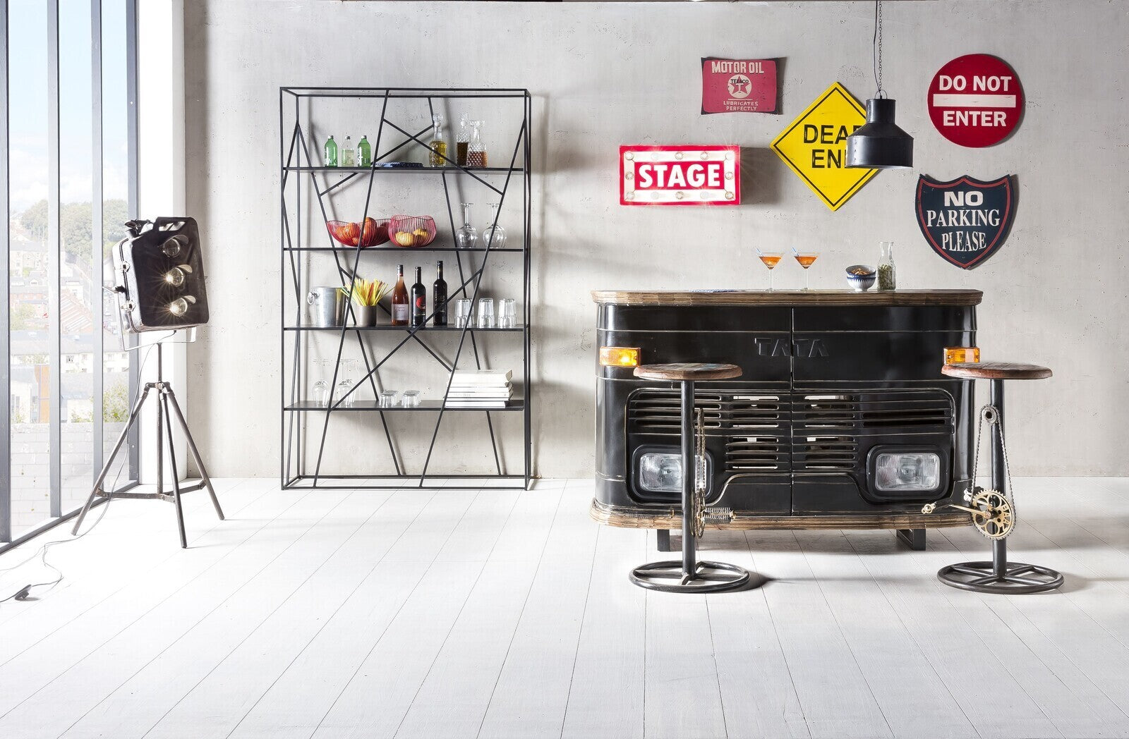 Sgabello bar industrial alto