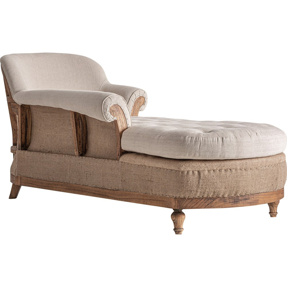 Chaise Longue Provenzale Méridienne Schienale Alto - Legno Decapato