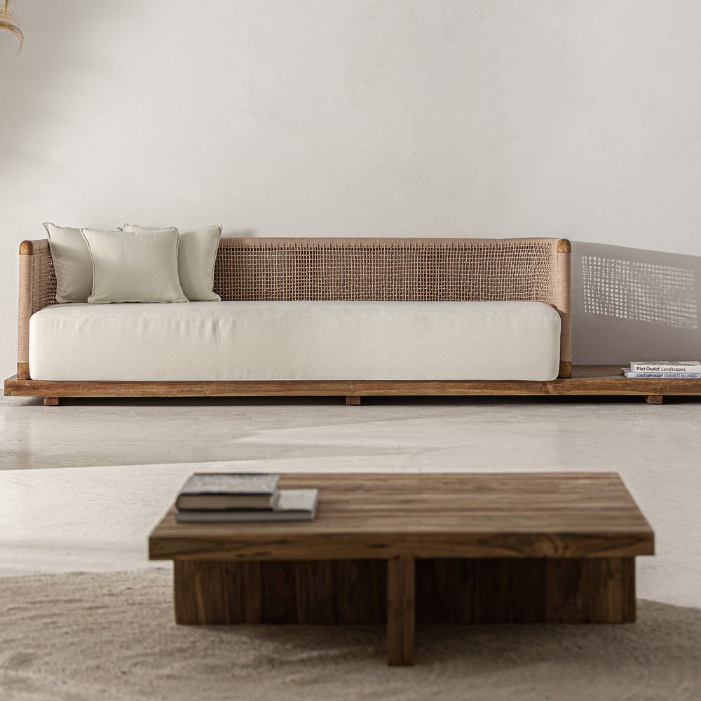 Divano outdoor teak corda naturale design  – lusso Riva