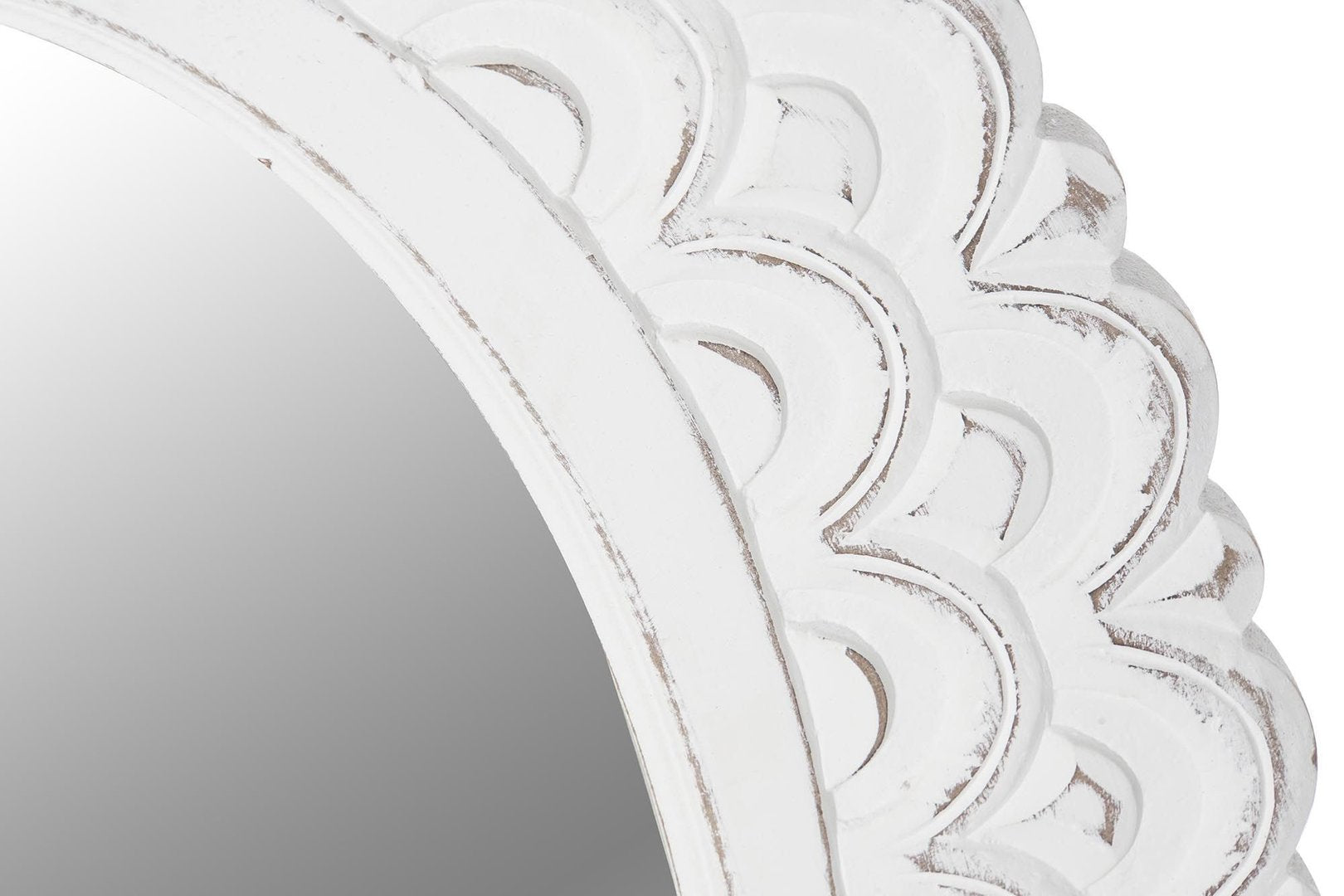 Specchio bianco decapato shabby