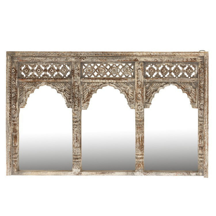 Specchio orientale intarsiato indiano