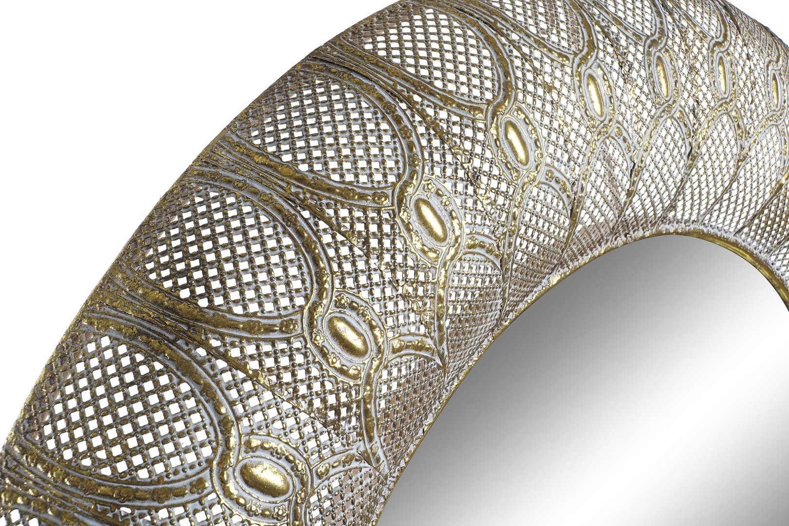 Specchio orientale metallo intarsiato