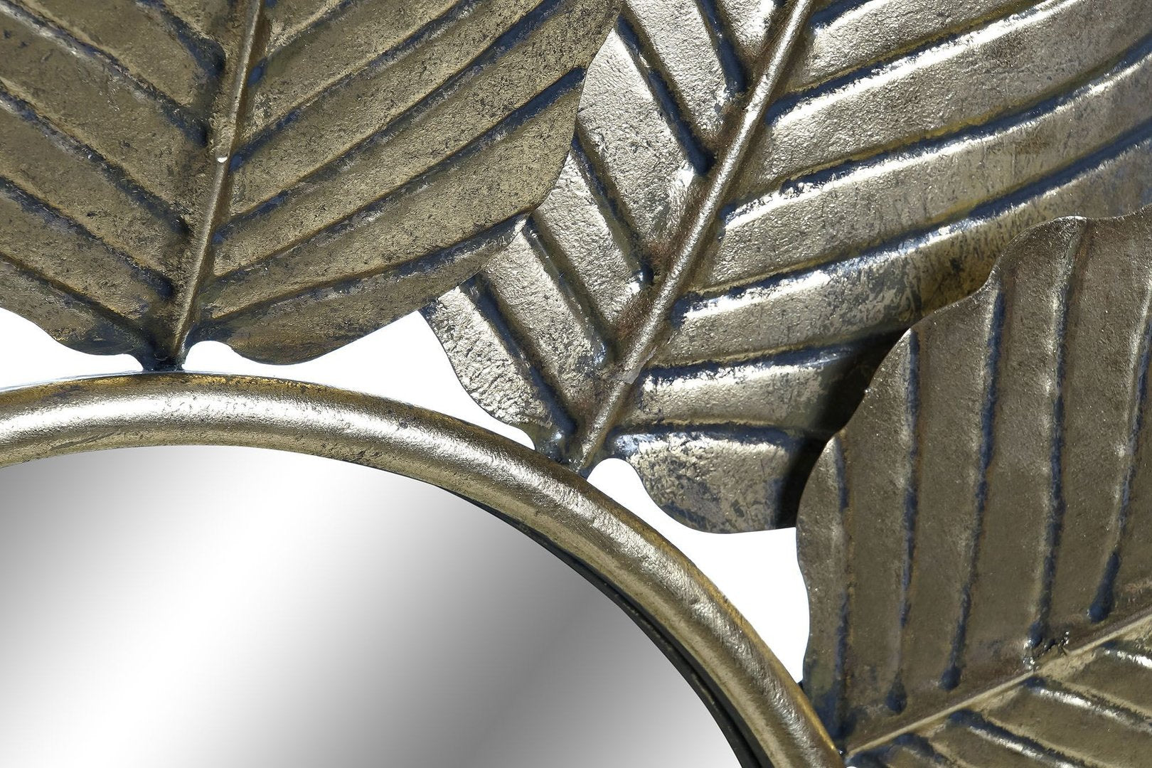 Specchio etnico foglie metallo