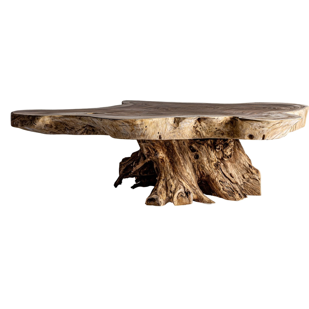 Tavolino etnico naturale di lusso in legno di suar