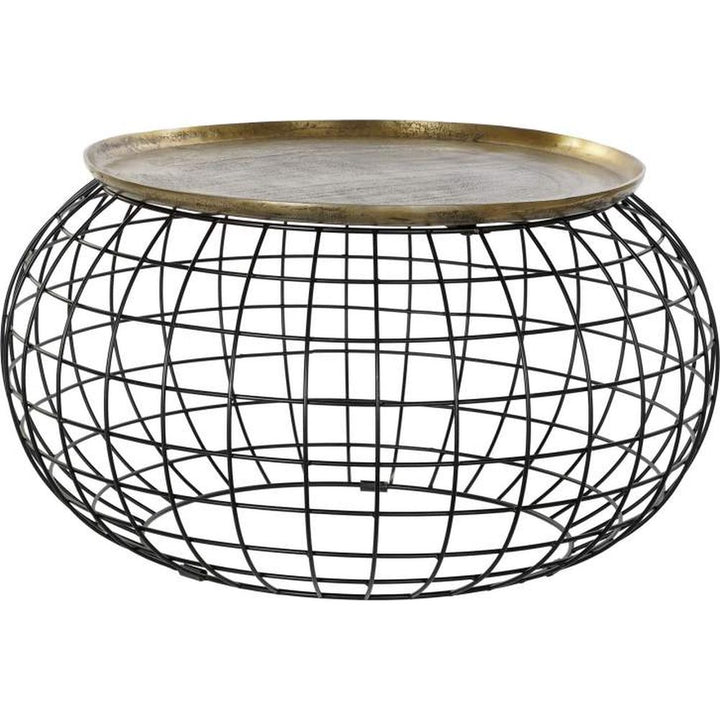 Tavolino dorato elegante per salotto contemporaneo