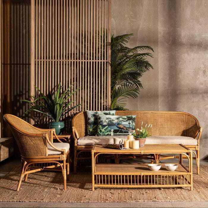 Tavolino da caffè rattan naturale