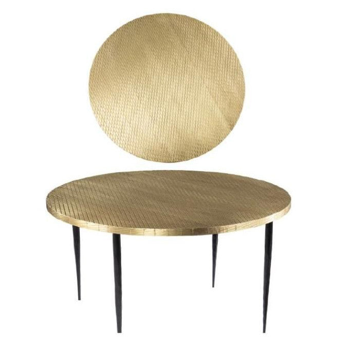 Tavolino vintage dorato rotondo