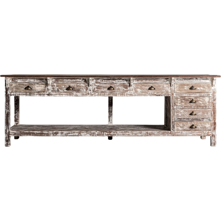 Bancone lavoro rustico country massello tropicale