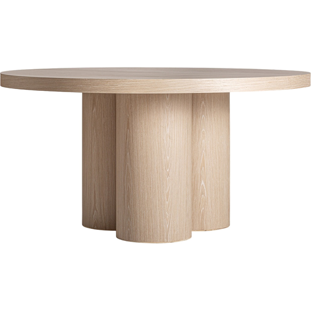 Tavolo rotondo art déco rovere crema