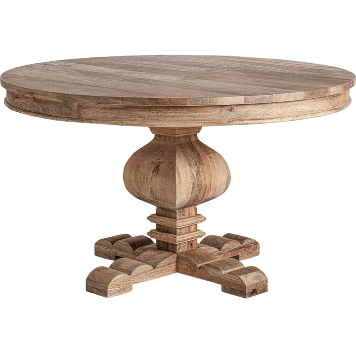 Tavolo rustico rotondo marrone per sala da pranzo