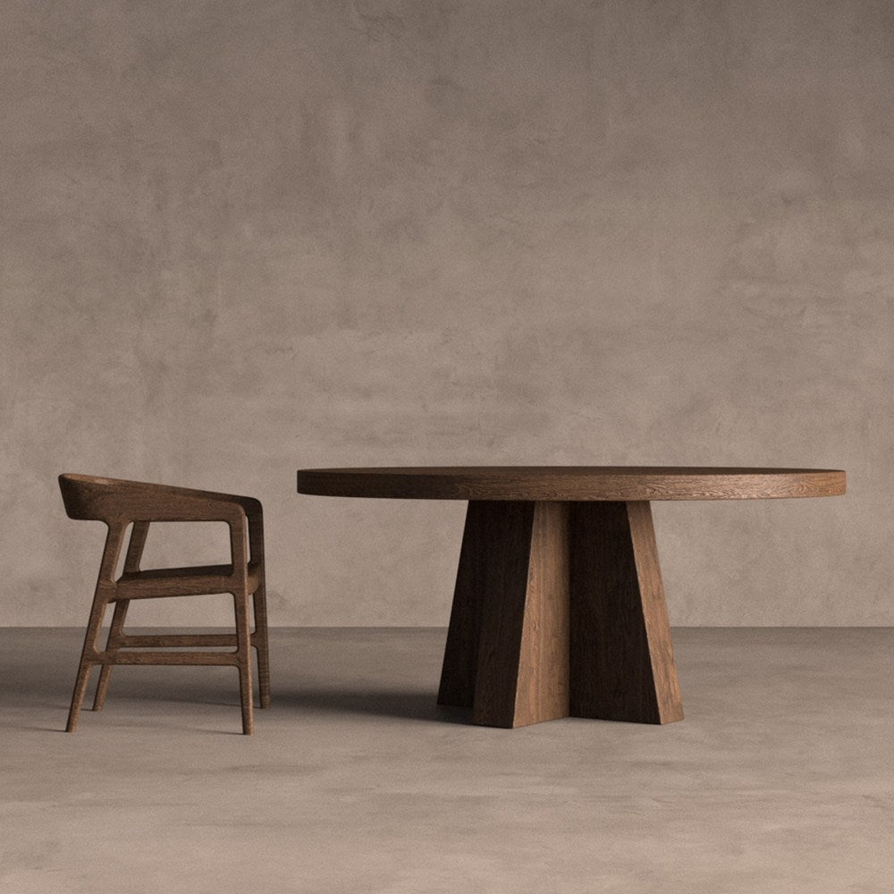 Tavolo rotondo legno di sal design elegante Obelisk