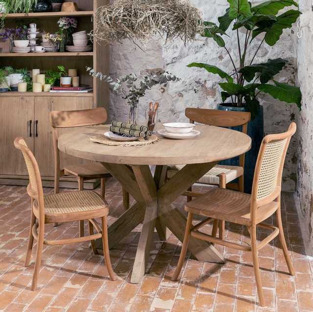 Tavolo tondo rustico naturale