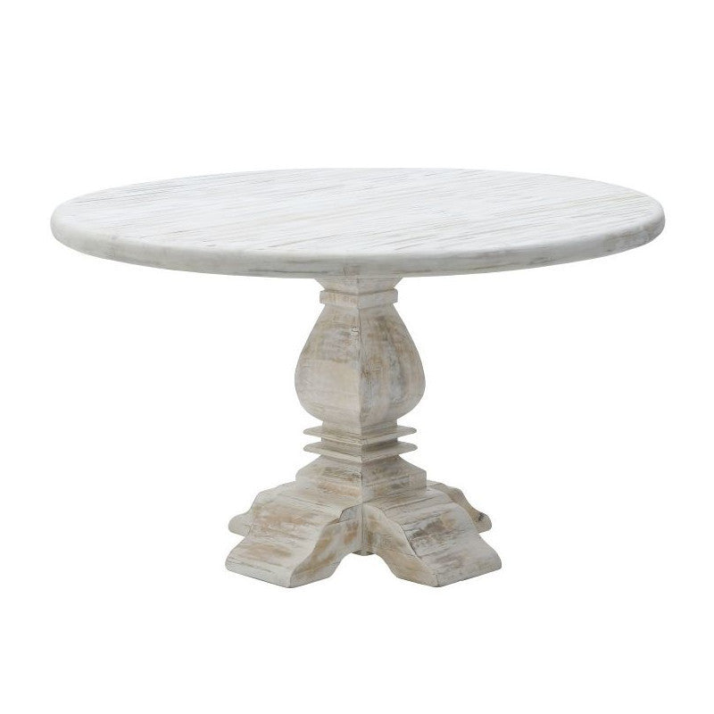 Tavolo pranzo tondo bianco shabby