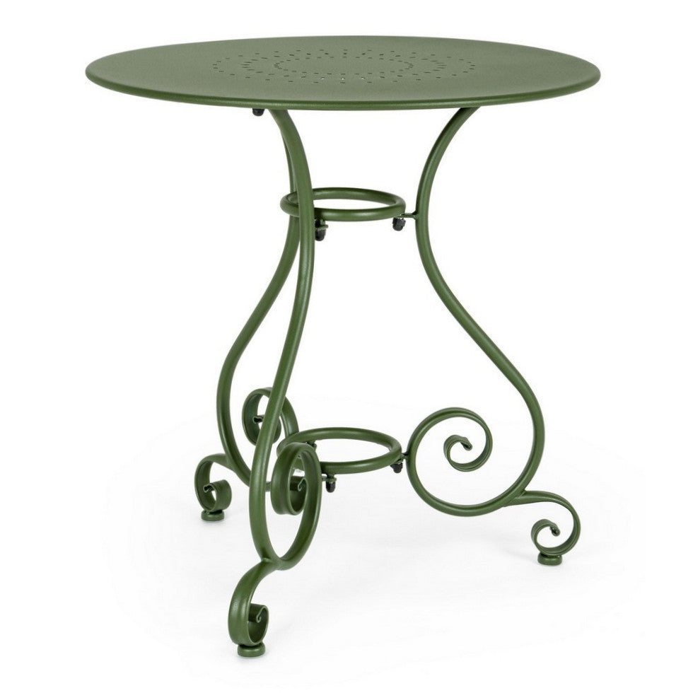 Tavolo tondo da giardino verde