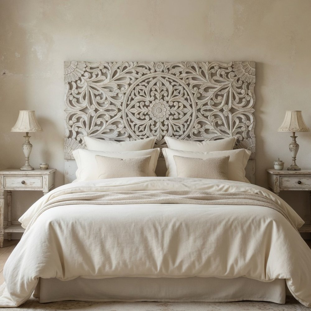 Testata Letto Shabby Chic Bianca Aurélie