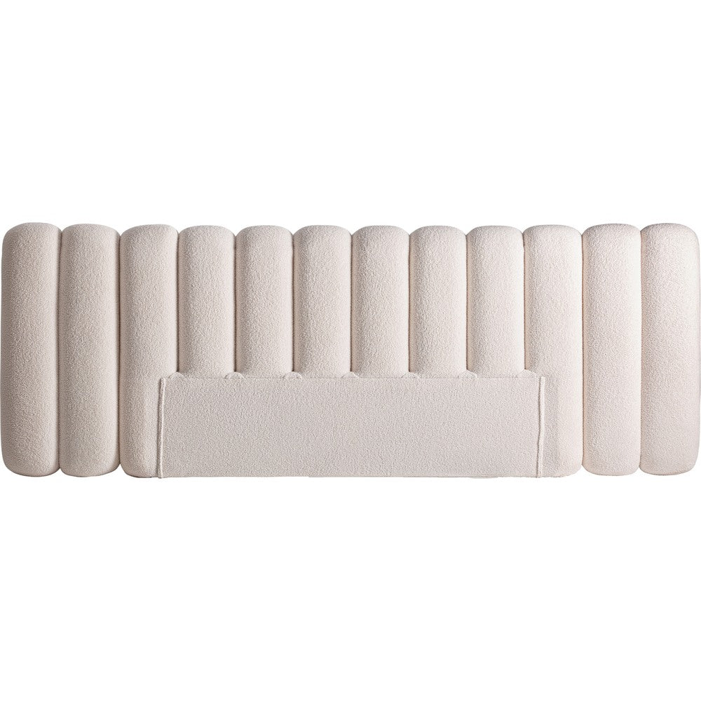 Testiera letto Mier imbottita crema con struttura in legno di frassino