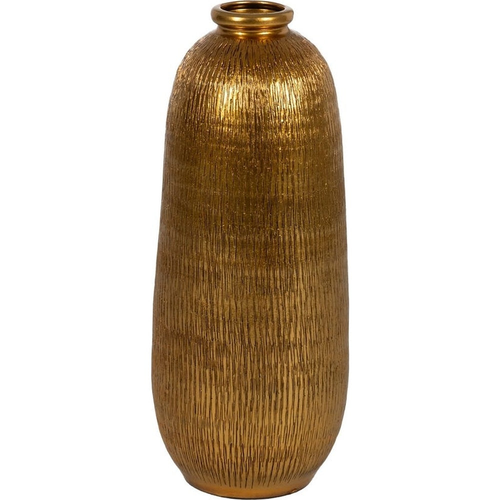 Vaso orientale ceramica dorato H60