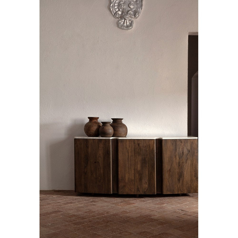 Set 3 vasi etnici legno naturale