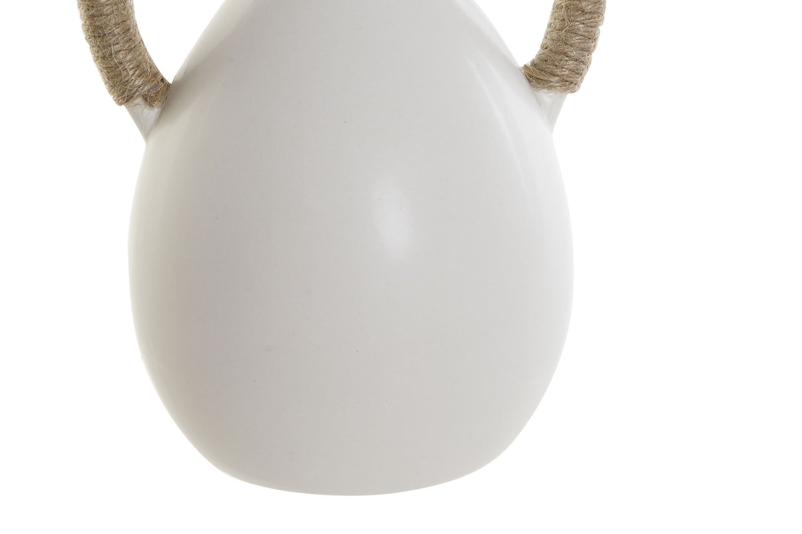 Vaso bianco manici corda