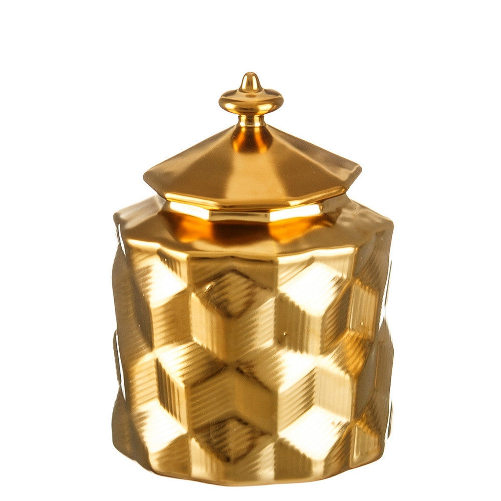 Vaso contenitore dorato