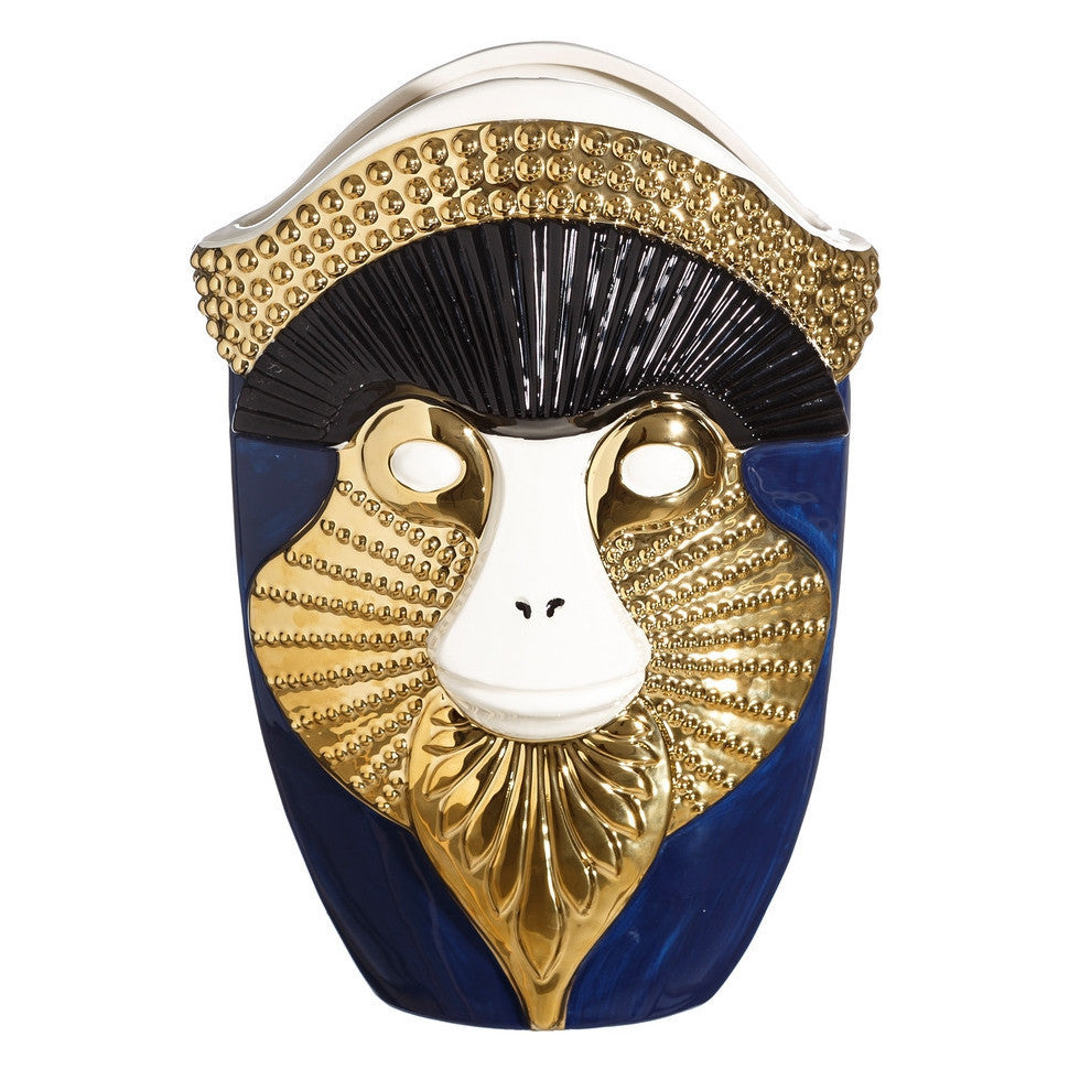 Vaso maschera orientale blu oro
