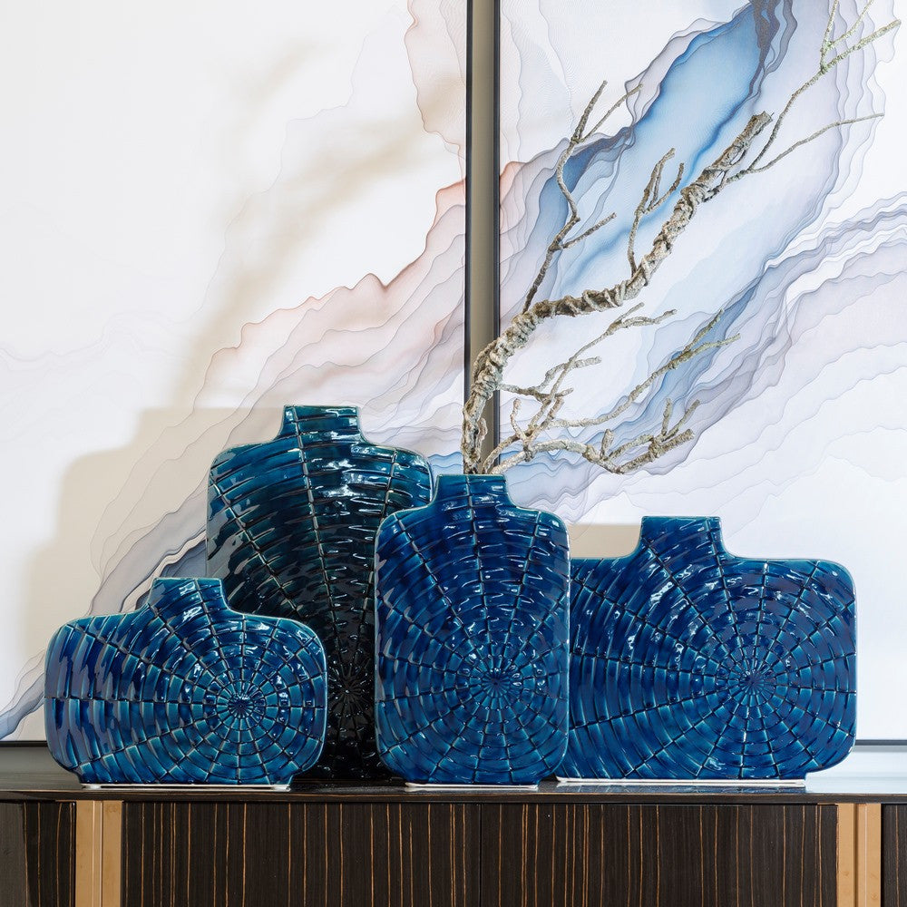 Vaso etnico rettangolare blu