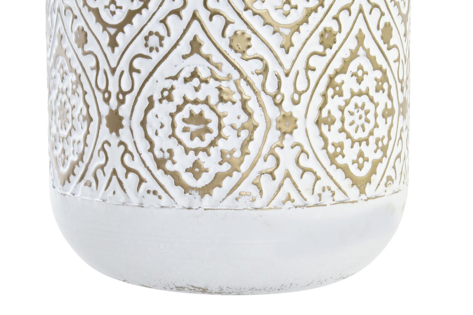 Vaso orientale mandala bianco e oro