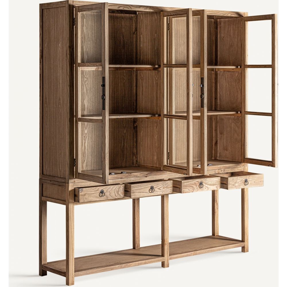 Vetrina country legno naturale