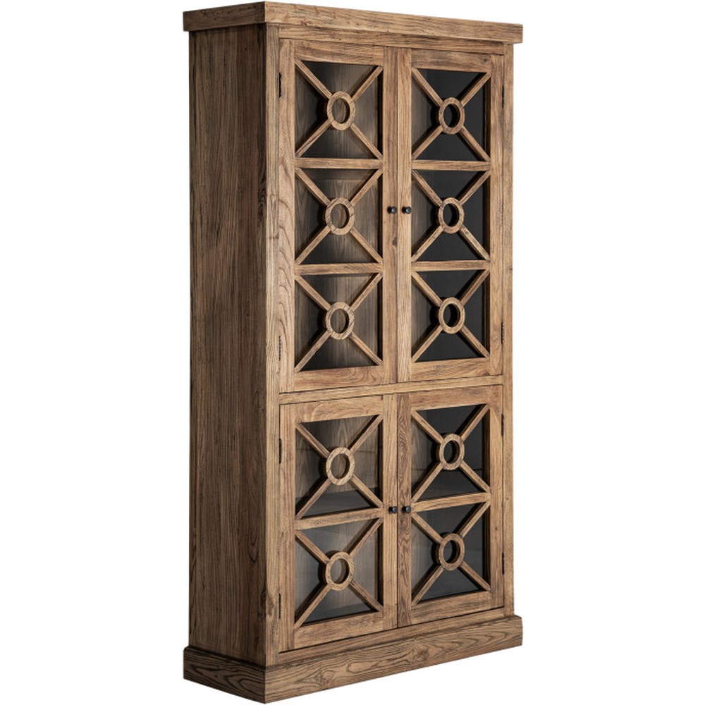 Vetrina in legno di olmo marrone