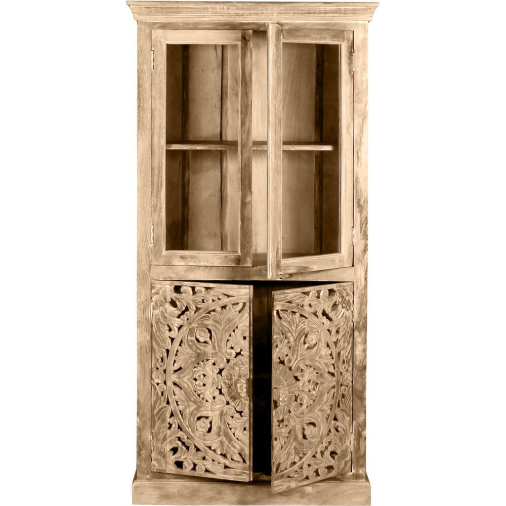 Vetrina orientale naturale intagliato