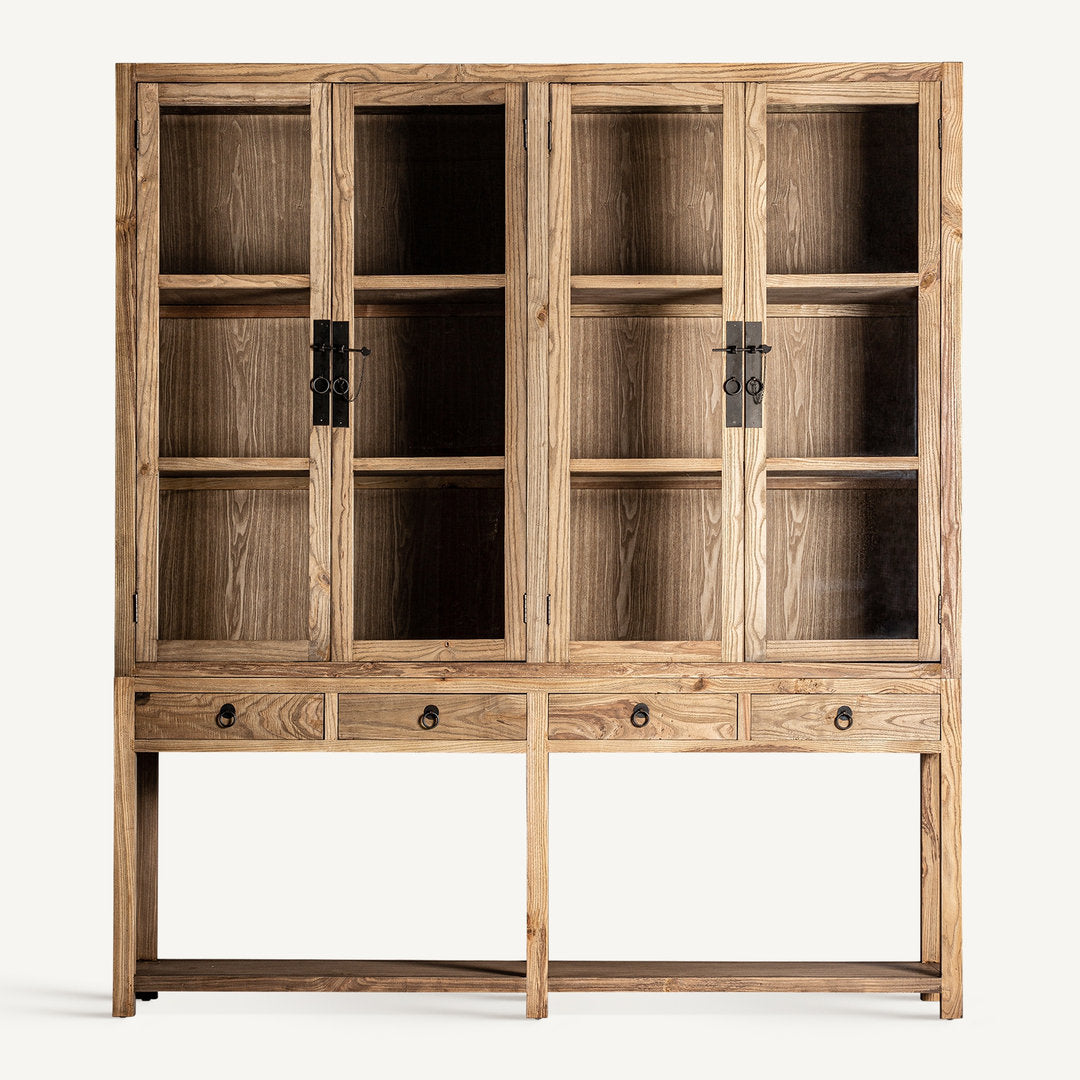 Vetrina country legno naturale